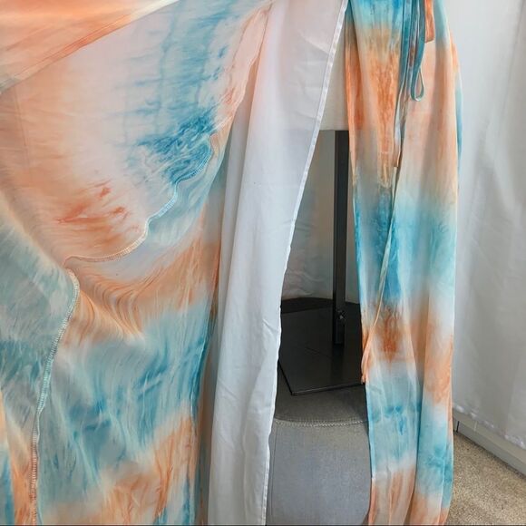 Nwot Luxxel frilled tie-dye maxi dress size small - Picture 6 of 11